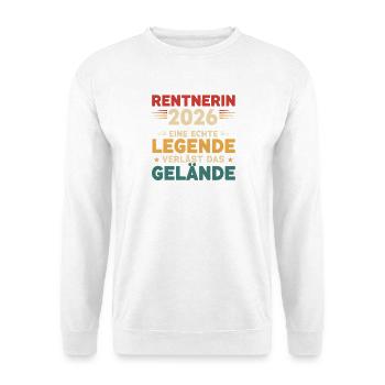 2026 Ruhestand Legende – Rentnerin Spruch Geschenk - Unisex Pullover - Weiß - Vorne
