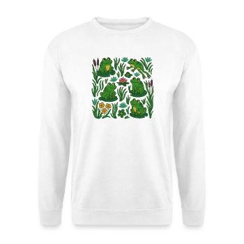 Verdant Frog Pond Scene - Unisex Sweatshirt - white - Front