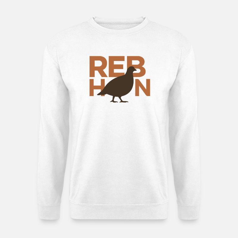 Rebhuhn Silhouette – Vogel des Jahres 2026 - Unisex Pullover - Weiß