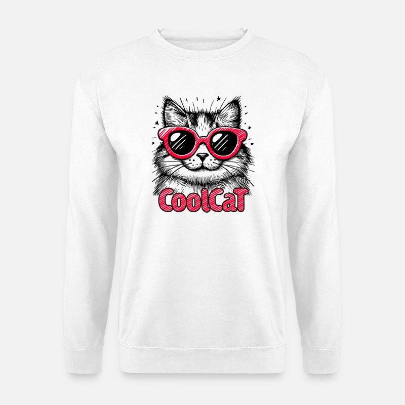 Coole Katze 1 - Unisex Pullover - Weiß