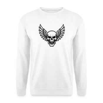 Skull with wings - Unisex Sweatshirt - white - Front