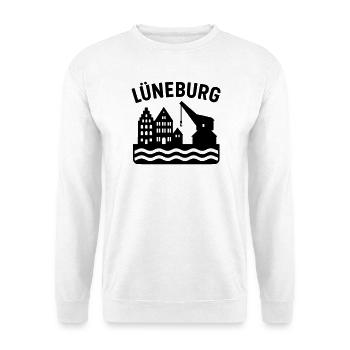 Lüneburg Hafen Kran Salz Stadt Uni  - Unisex Pullover - Weiß - Vorne