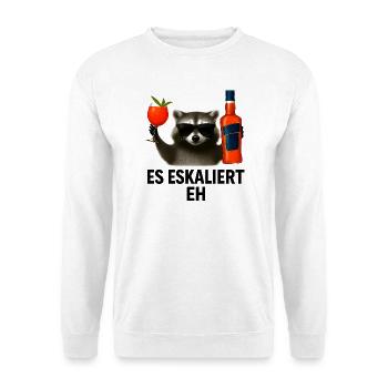Es Eskaliert Eh Waschbär Spritz Party Geschenkidee - Unisex Pullover - Weiß - Vorne