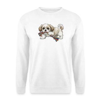 Shih tzu puppy playing png - Unisex Sweatshirt - white - Front
