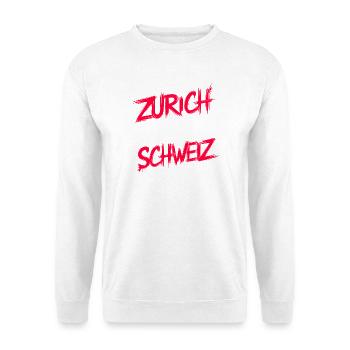 Zürich Hauptstadt der Schweiz - Unisex Pullover - Weiß - Vorne - Alina (178cm) & Michal (187cm)