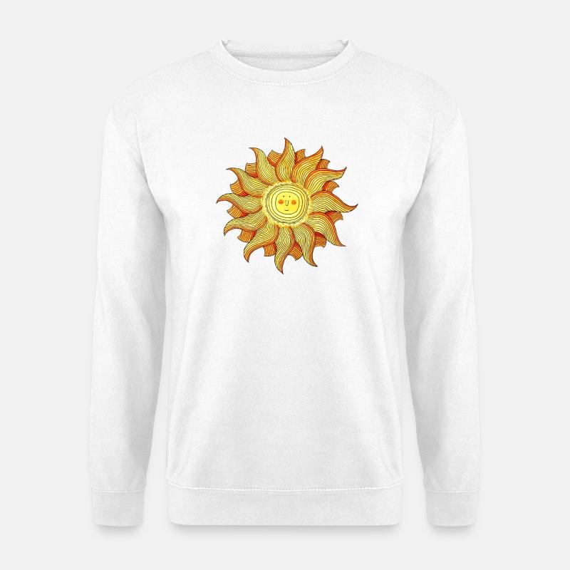 Lächelnde Sonne Aquarell-Style - Unisex Pullover - Weiß