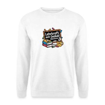 Teacher with patience – (mostly) funny teacher - Unisex Sweatshirt - white - Front