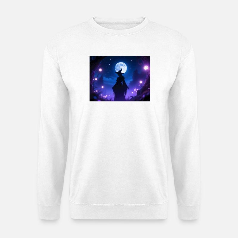 Silhouette de sorcières de nuit au clair de lune - Sweat-shirt Unisexe - blanc