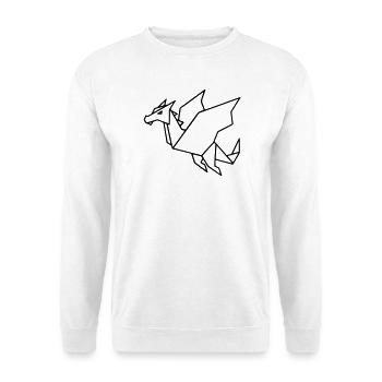 Origami Dragon | Japanese Folding Art Vector - Unisex Sweatshirt - white - Front