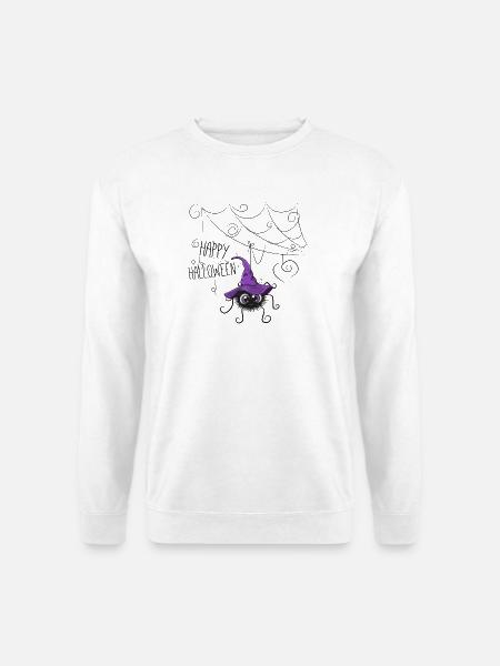 Lila Hexe Spinne Halloween - Unisex Pullover - Weiß