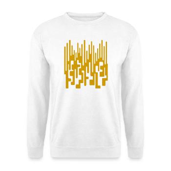 Abstraktes Muster von Cean - Unisex Pullover - Weiß - Vorne - Alina (178cm) & Michal (187cm)