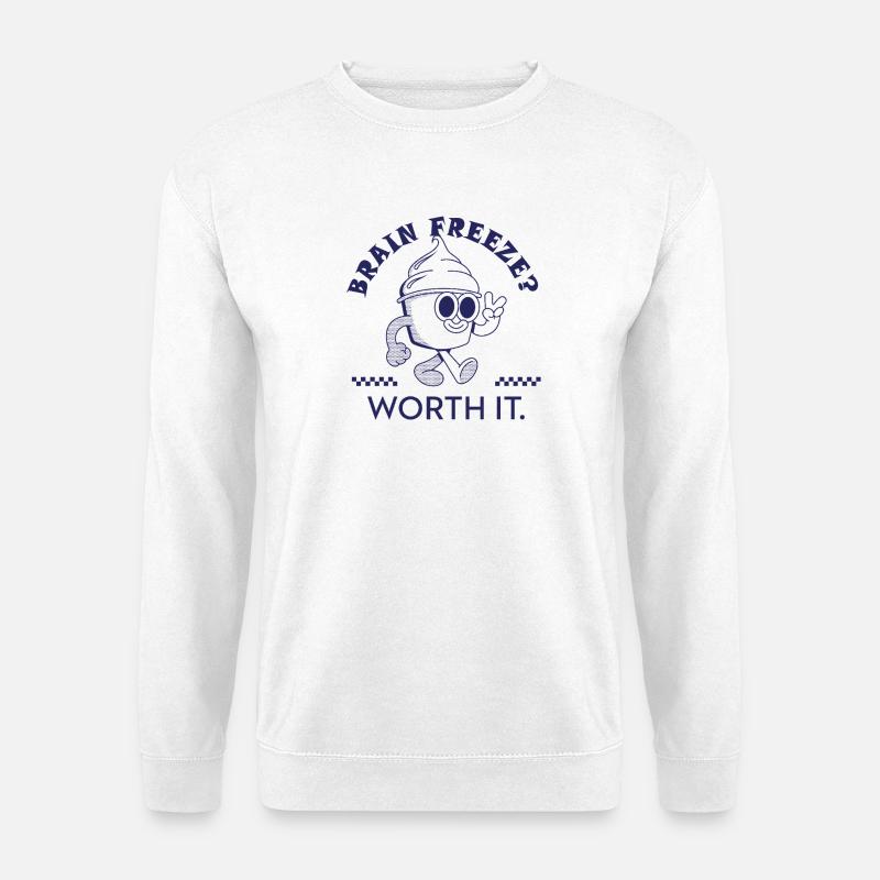 Brain Freeze Worth It – Lustiges Eiscreme Design - Unisex Sweatshirt - white