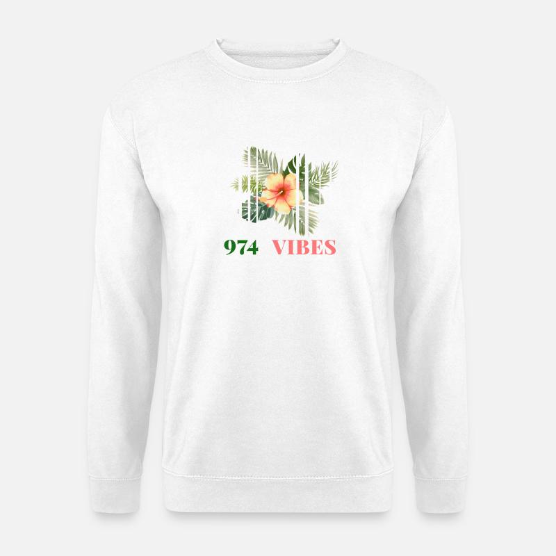 Hibiscus Tropical 974 Vibes - Unisex Pullover - Weiß