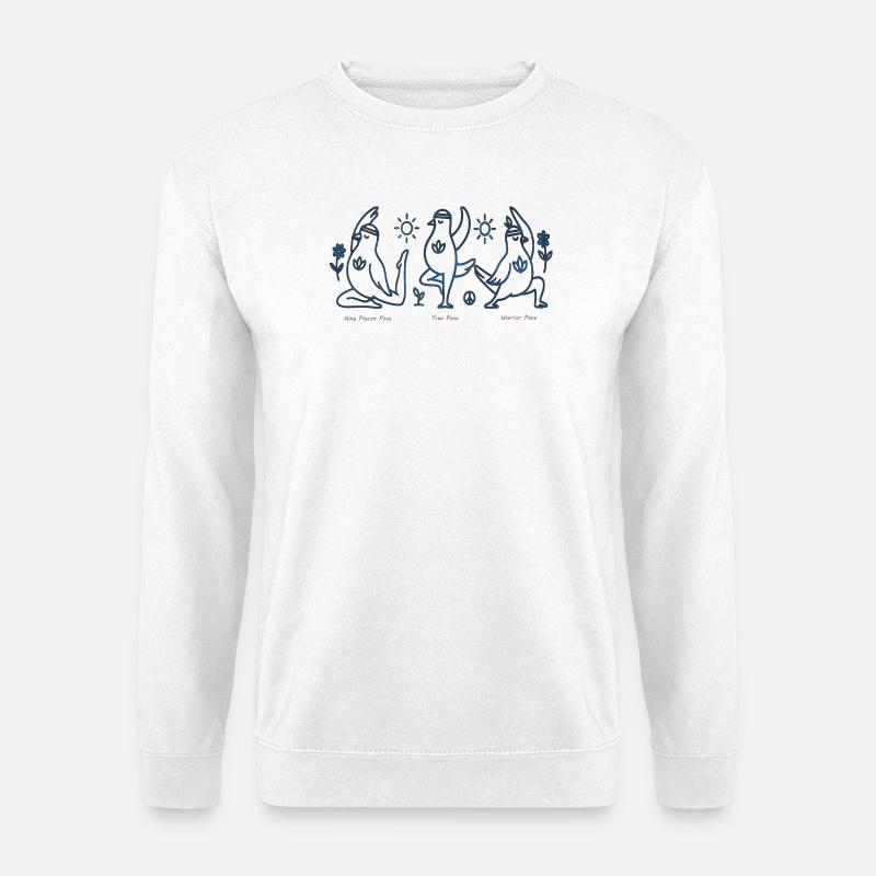 Three Penguins in Yoga Boho Peace - Unisex Sweatshirt - white