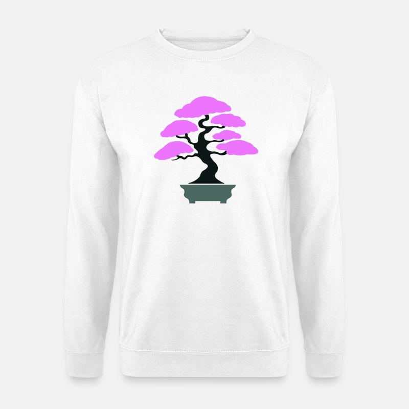 Pink Canopy Bonsai Silhouette - Unisex Pullover - Weiß