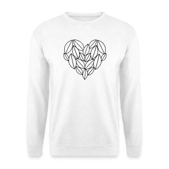 Cœur de feuilles | Déclaration d’amour pour la nature - Sweat-shirt Unisexe - blanc - Devant