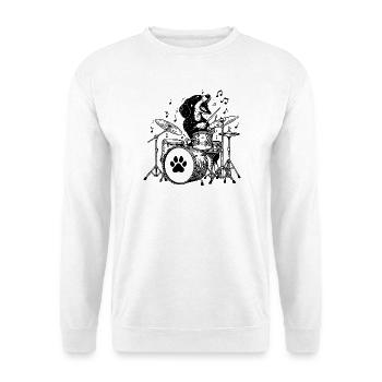 Musikalischer Dackel Trommler Kunst - Unisex Pullover - Weiß - Vorne