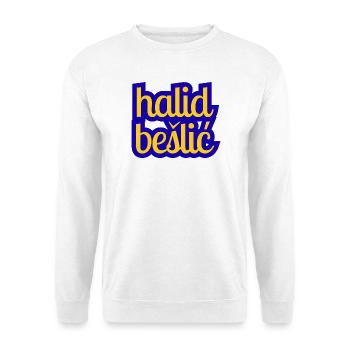 Halid Bešlić - Design in Blau gelb - Unisex Pullover - Weiß - Vorne