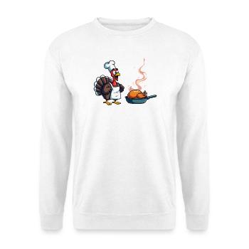 Cuisinier de dinde de Thanksgiving - Sweat-shirt Unisexe - blanc - Devant