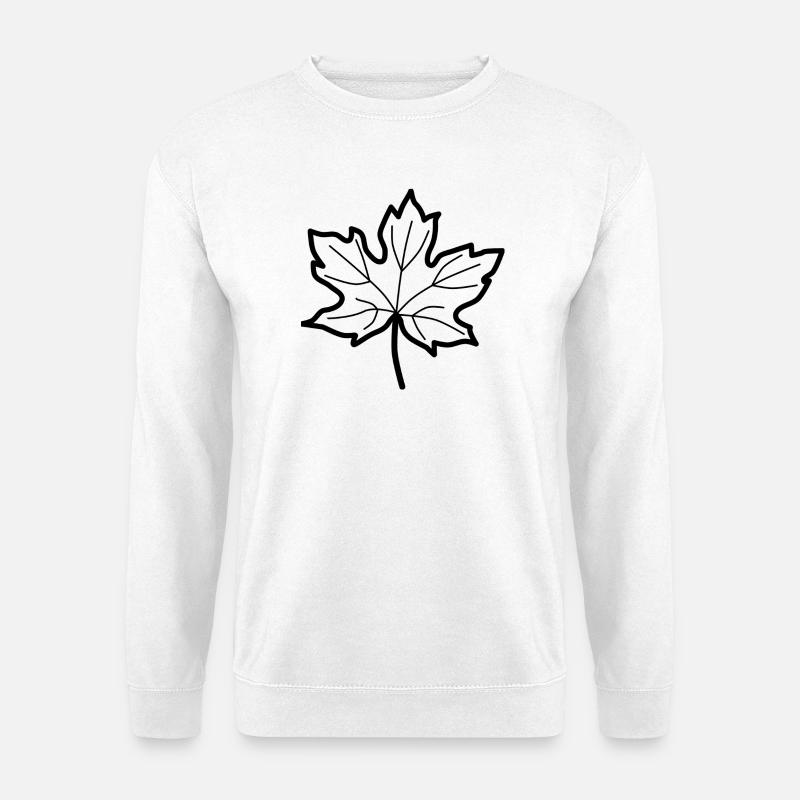 Laubblatt - Herbst - Unisex Pullover - Weiß