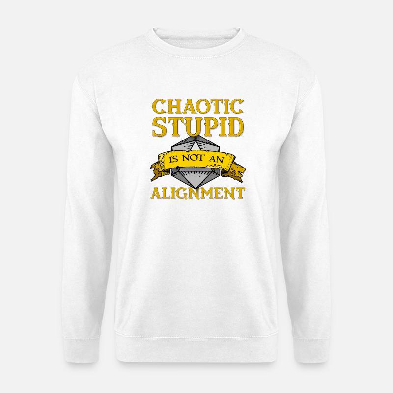 Chaotic Stupid Alignment - Unisex Sweatshirt - white