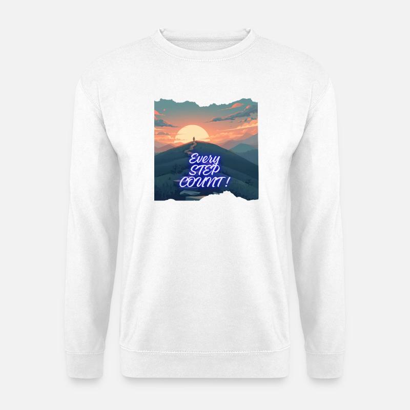 Jeder Schritt zählt Neon Horizon - Unisex Pullover - Weiß