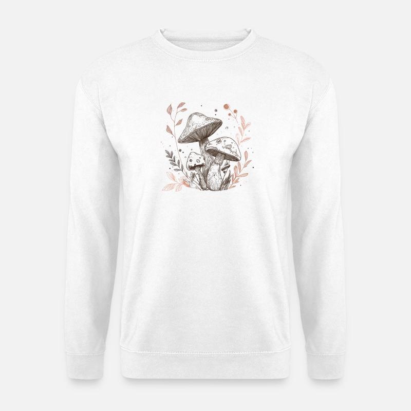 Pilz, Pilzsammler, Pflücken - Unisex Pullover - Weiß