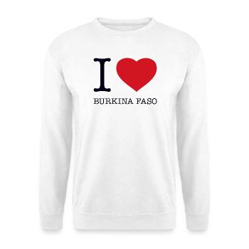 J’adore le Burkina Faso - Sweat-shirt Unisexe - blanc - Devant