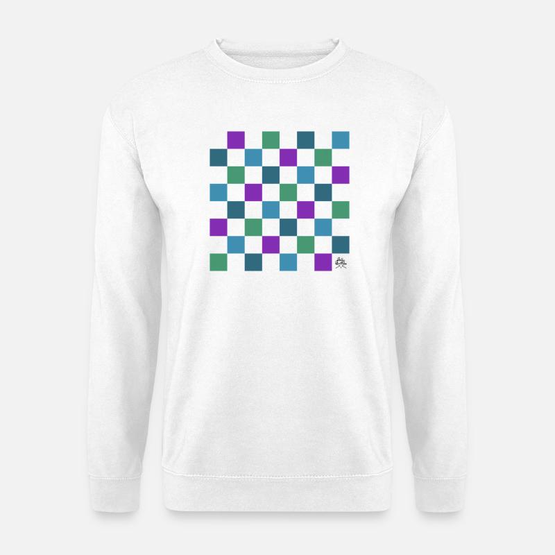 Schachbrett - Design by Belly Buitton - Unisex Pullover - Weiß