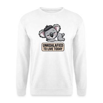 Unkoalafied - Lustiger Koala T-Shirt - Unisex Pullover - Weiß - Vorne