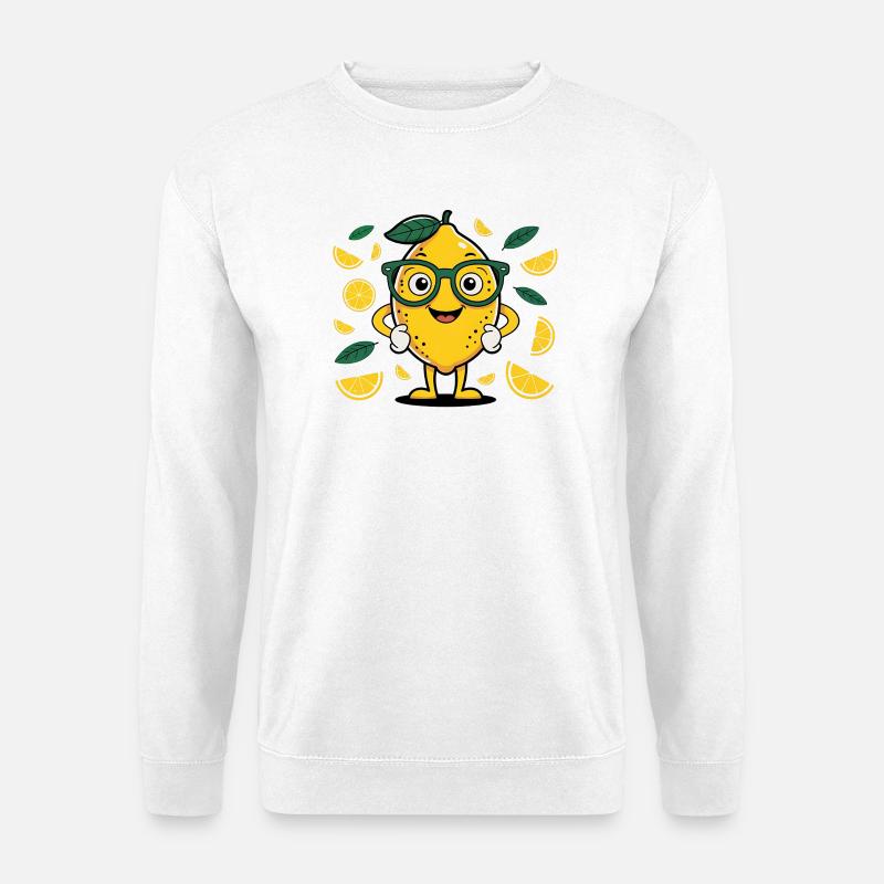 Zitrone mit Brille - Unisex Pullover - Weiß