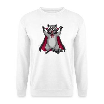Cute Halloween Vampire Raccoon Cartoon Monster - Unisex Sweatshirt - white - Front