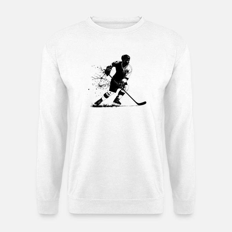 Hockeyspieler Illustration - Unisex Pullover - Weiß