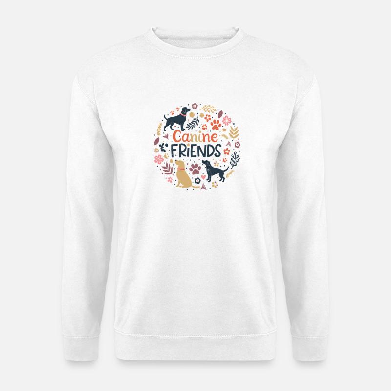 Canine Friends Blumenzirkel - Unisex Pullover - Weiß