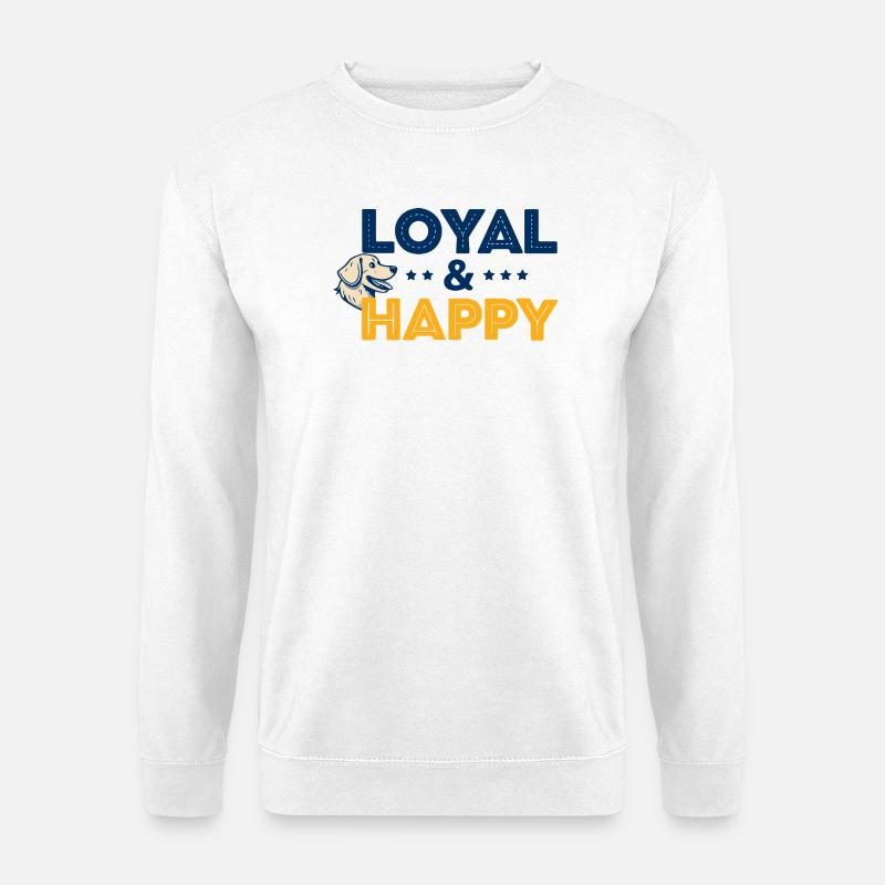Loyal & Happy Dog Logo - Unisex Pullover - Weiß