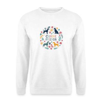 Hundefreunde in bunter Krone - Unisex Pullover - Weiß - Vorne