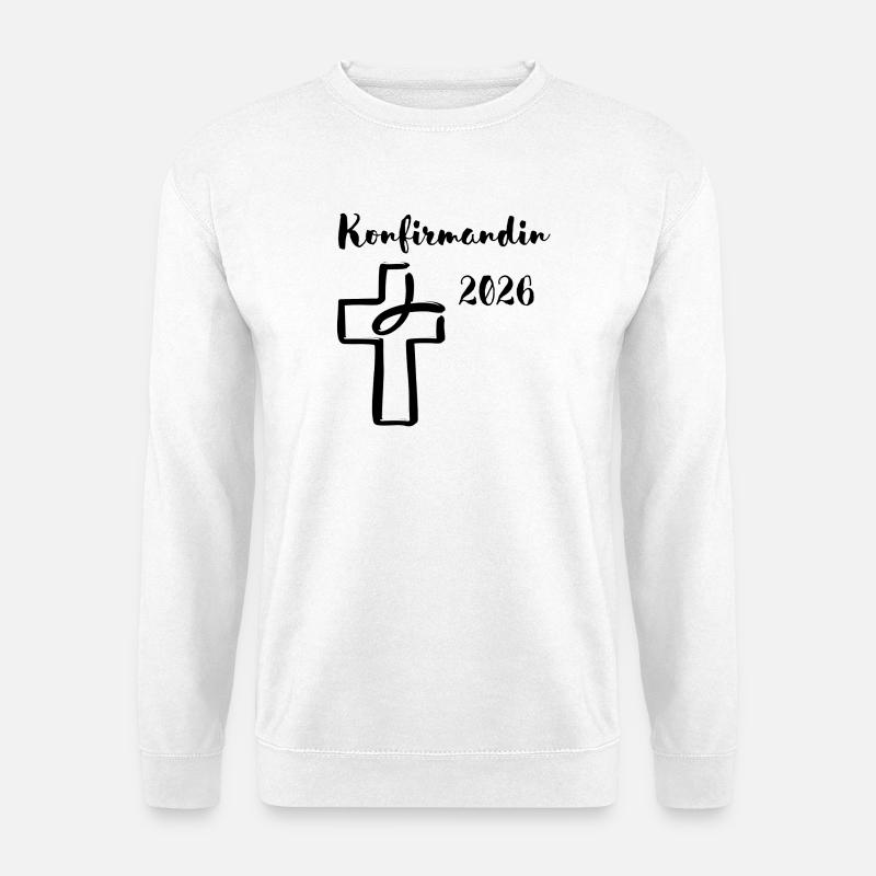 Confirmation 2026 Confirmation Cross and Fish - Unisex Sweatshirt - white