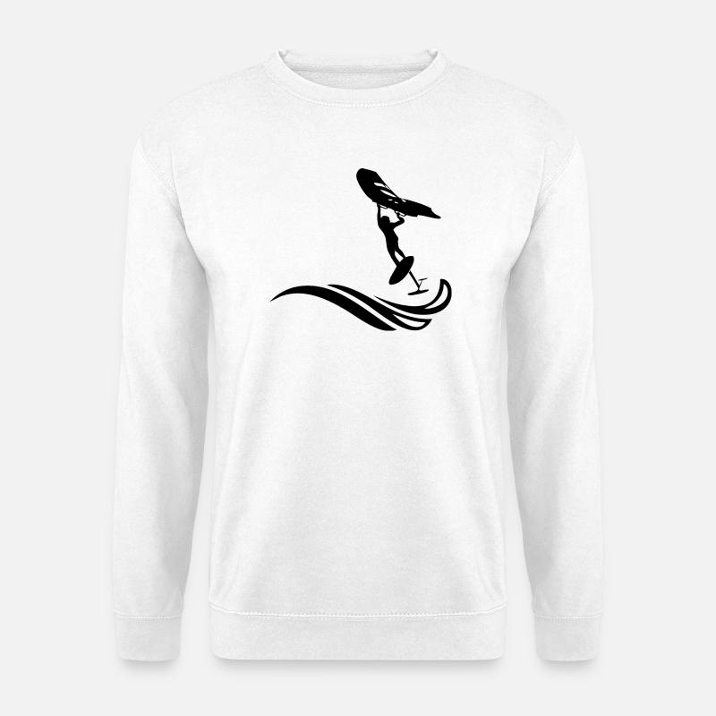 Wingfoiler auf Welle - Unisex Pullover - Weiß