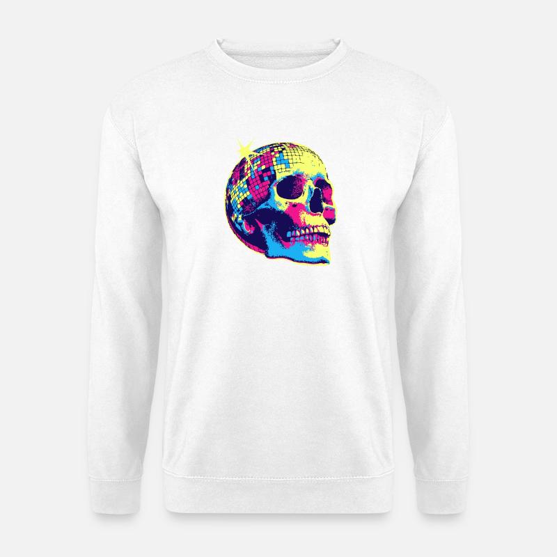 Neon Disco Skull - Unisex Sweatshirt - white