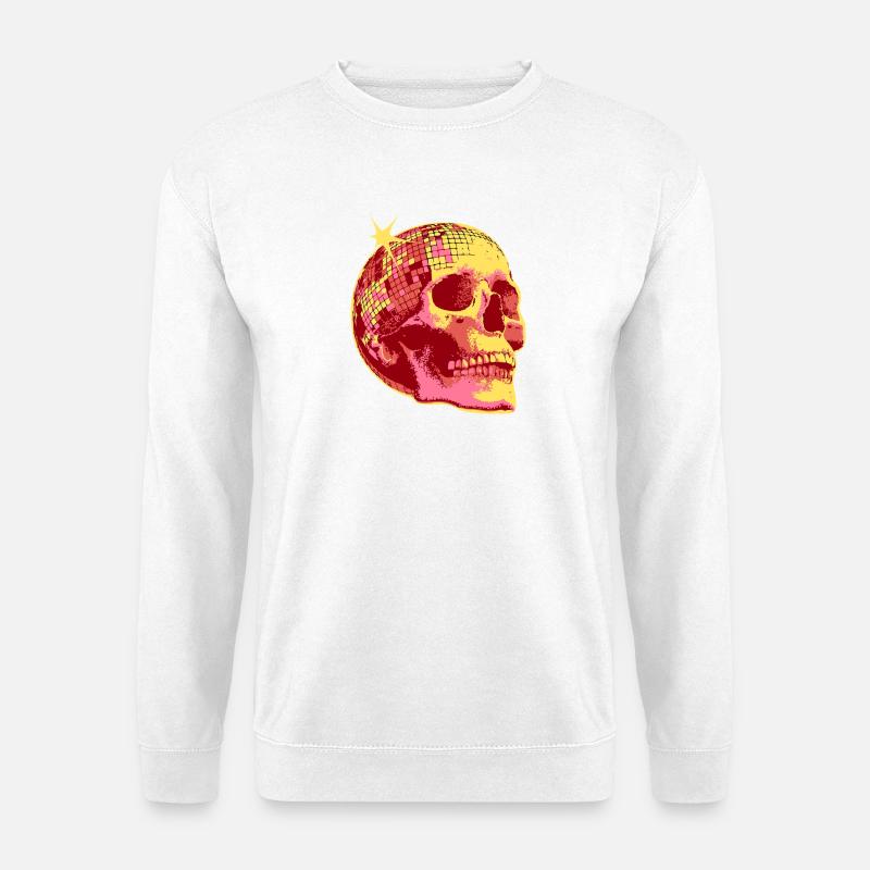 Disco Totenkopf Mosaik Neon - Unisex Pullover - Weiß