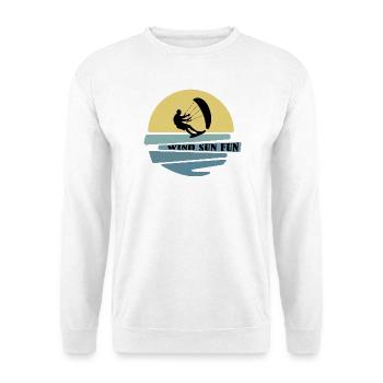Wind Sonne Fun Kitesurfer - Unisex Pullover - Weiß - Vorne