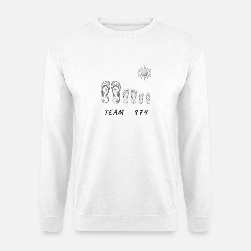 Team 974 Savates Soleil Grafische Zeichnung - Unisex Pullover - Weiß