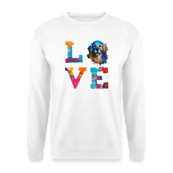 Golden Retriever Love Watercolor Art for Dog Lover - Unisex Sweatshirt - white - Front