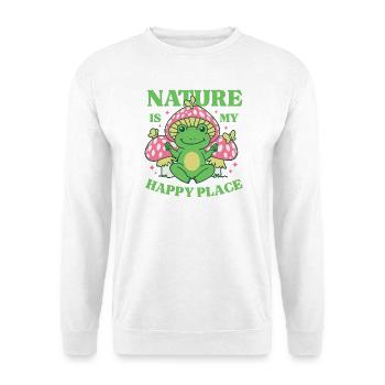 Die Natur ist mein glücklicher Ort - Unisex Pullover - Weiß - Vorne