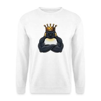 fort pingouin roi dessin animé fitness portrait - Sweat-shirt Unisexe - blanc - Devant