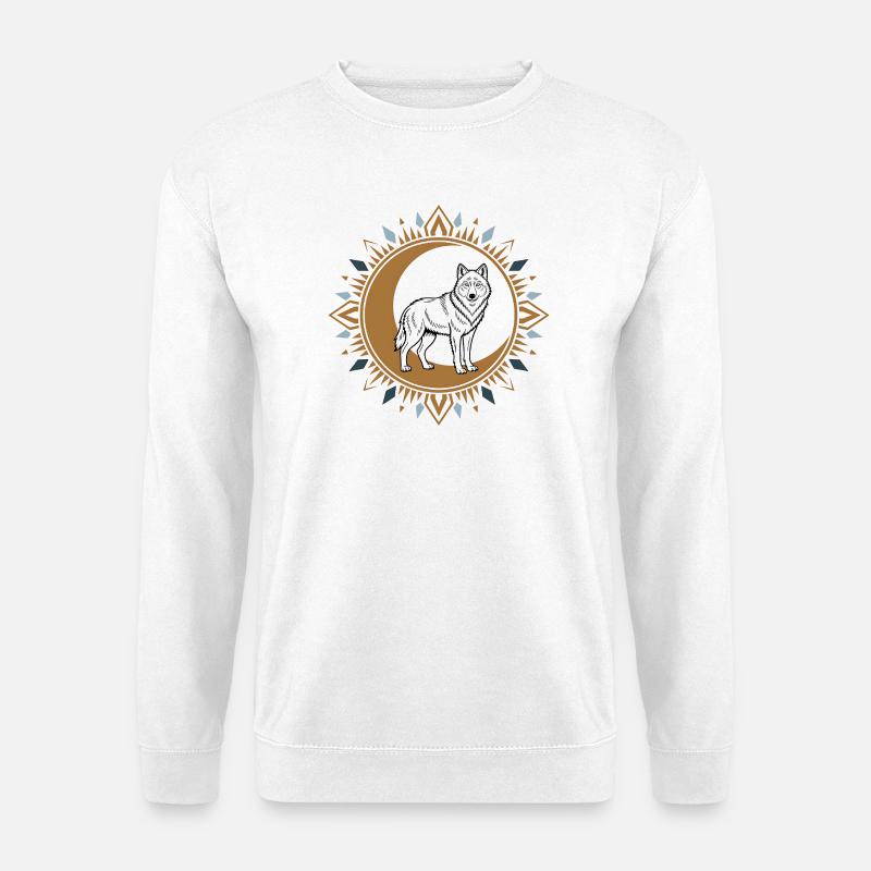 Boho Wolf - Unisex Pullover - Weiß