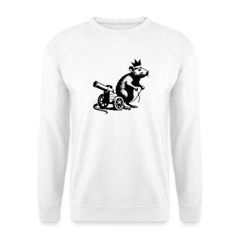 Kaiserratte auf Kanonenwagen | Königsratte - Unisex Pullover - Weiß - Vorne