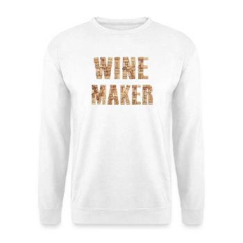 Winemaker – Real Cork Lettering Design - Unisex Sweatshirt - white - Front