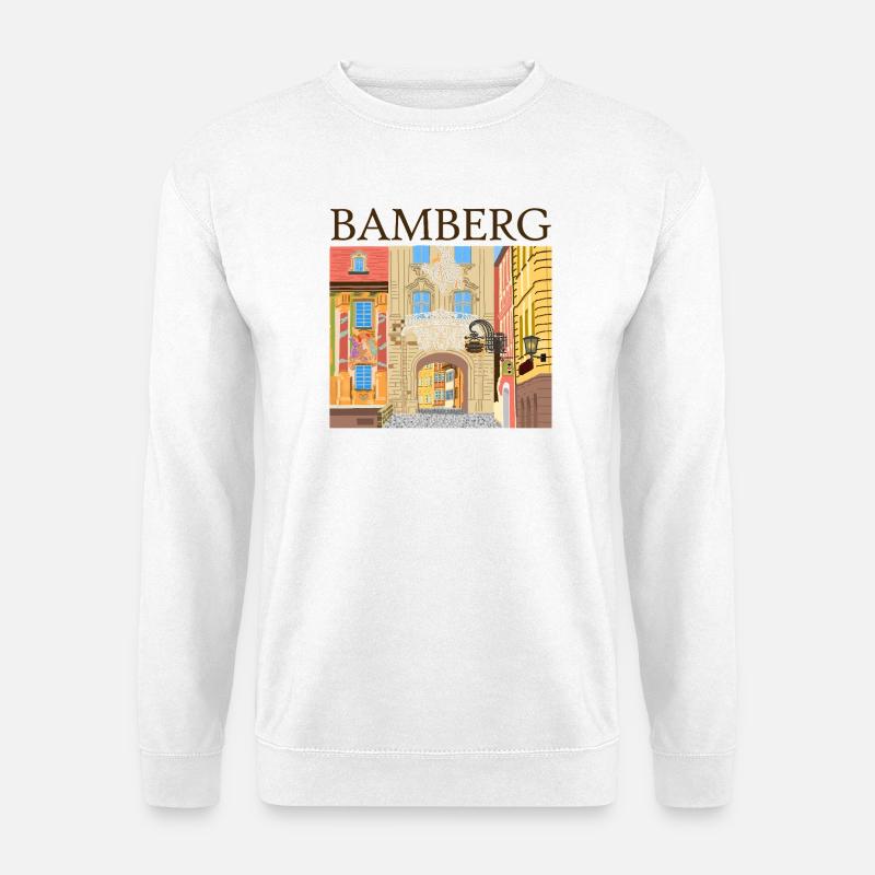 Bamberg, Bayern Handzeichnung - Unisex Pullover - Weiß