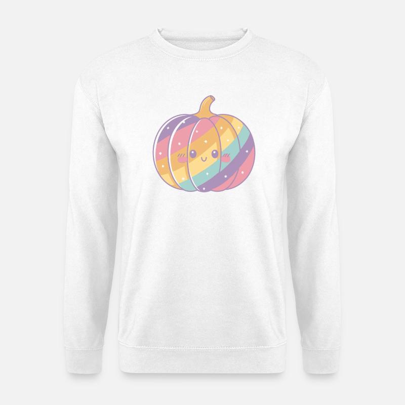 Rainbow pastel pumpkin - Unisex Sweatshirt - white